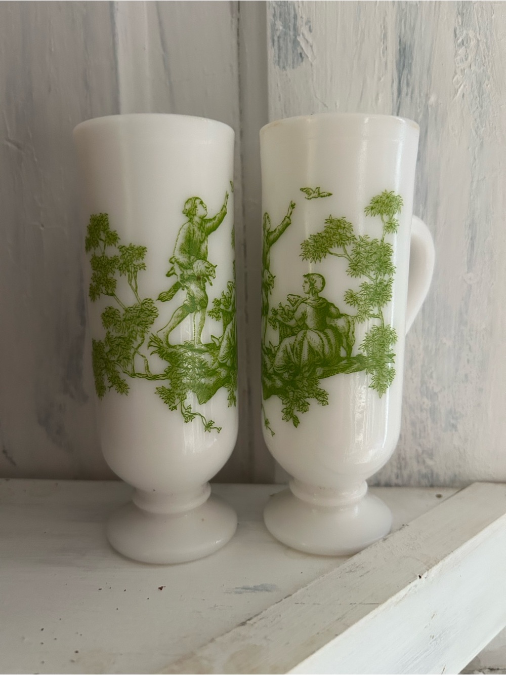 vintage avon Milk Glass Mugs - Set of 2